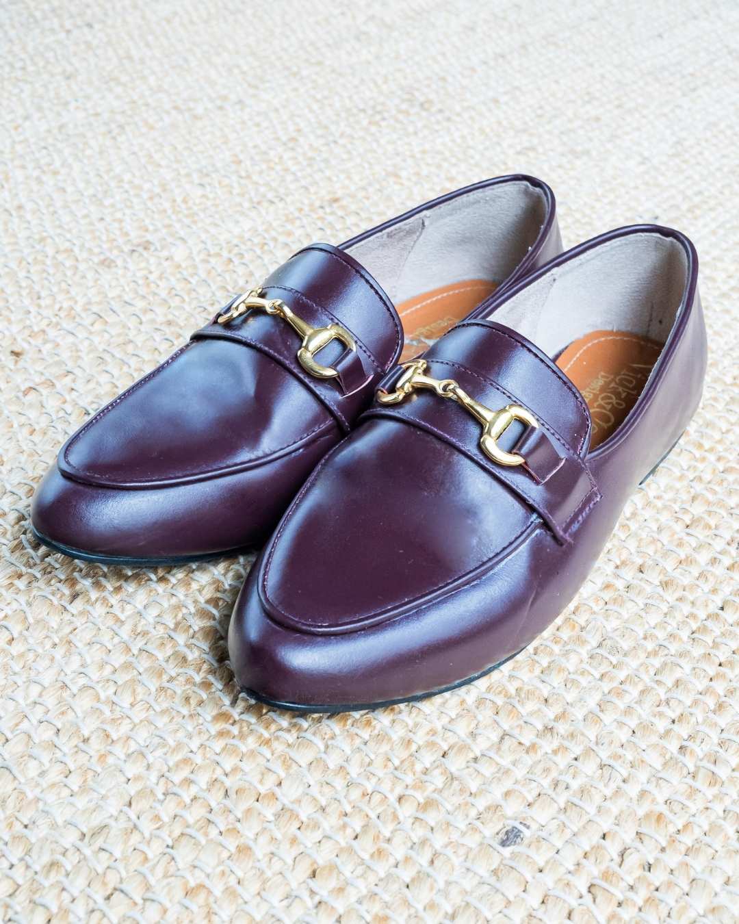 Mocasín de cuero color suela y chocolate Modelo Vico