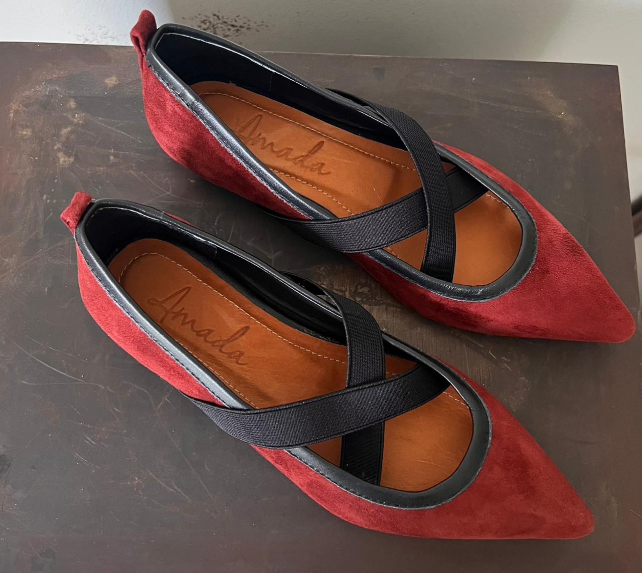 Balerina gamuza Burgundy Celia