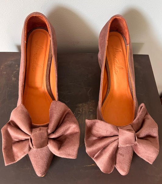 Zapato terciopelo café taupe Rose